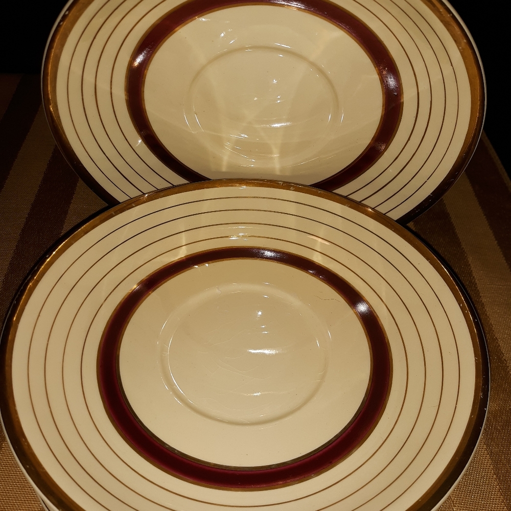 8 Porcelin Vintage Victorian Johnson Bros Saucers